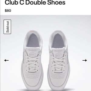NWB CLUB C DOUBLE WHITE REEBOK SNEAKERS WOMEN 7.5